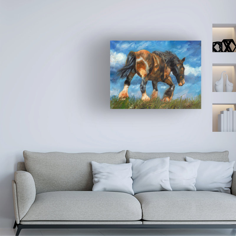 «David Stribble Shire Horse End of the Day», art sur toile, H 18 po x l 24 po