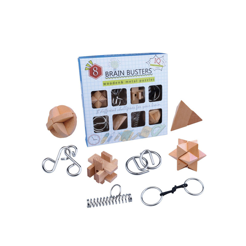 Brain Massage Puzzle 20 Pieces Unlocking Interlocking Game IQ Test Wooden Toy 3D Unlocking Interlocking Puzzle Magic Ball Brain Breakthrough Toy