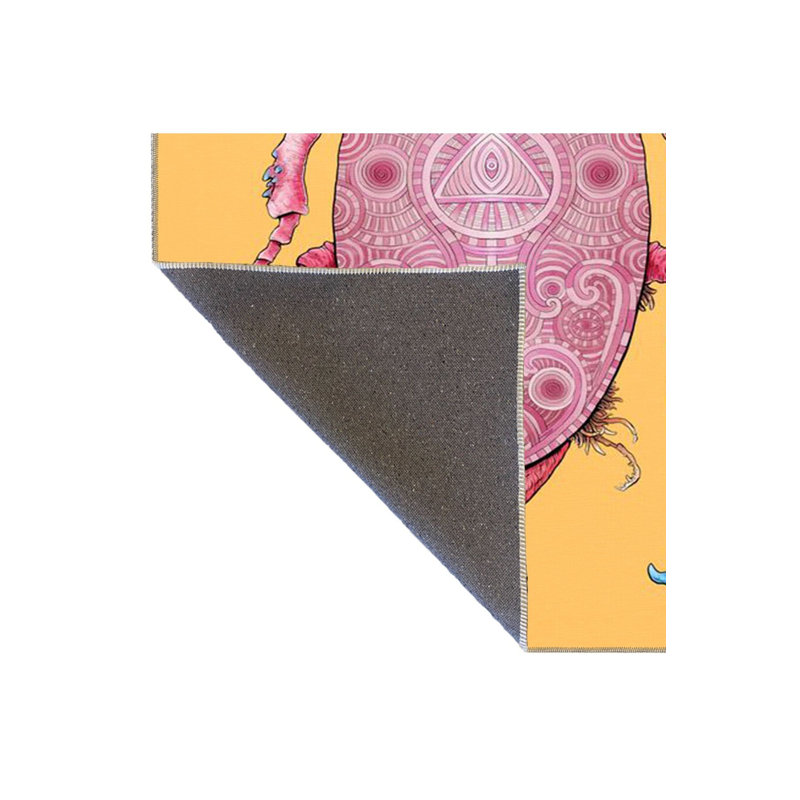 Tapis rose lavable à motif d'insectes, Sous-tapis rond 3 pi 3 po inclus