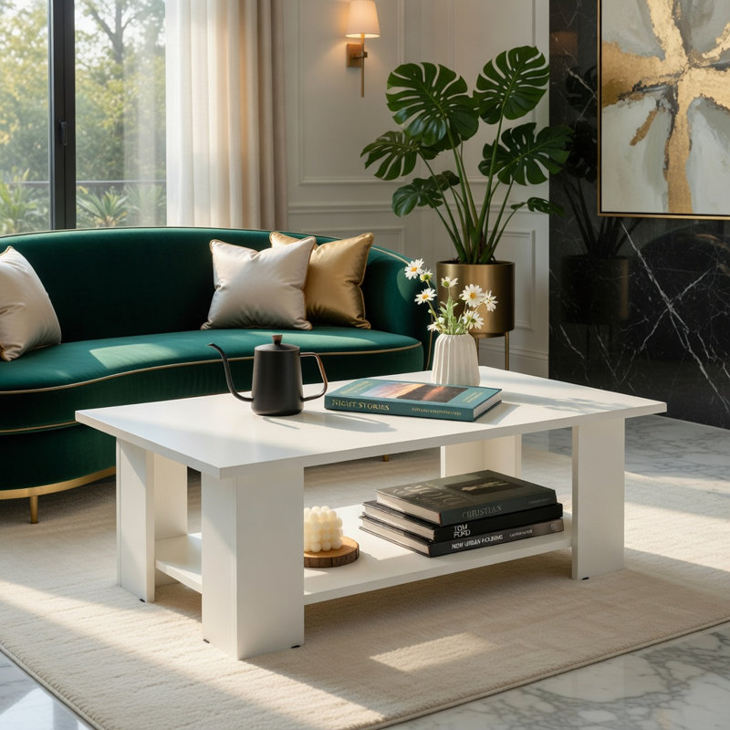 Table basse Hommoo Modern, White