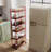 Red 6-Tier Rolling Cart Gap Kitchen Slim Slide Out Storage Tower Rack with Wheels-104579785