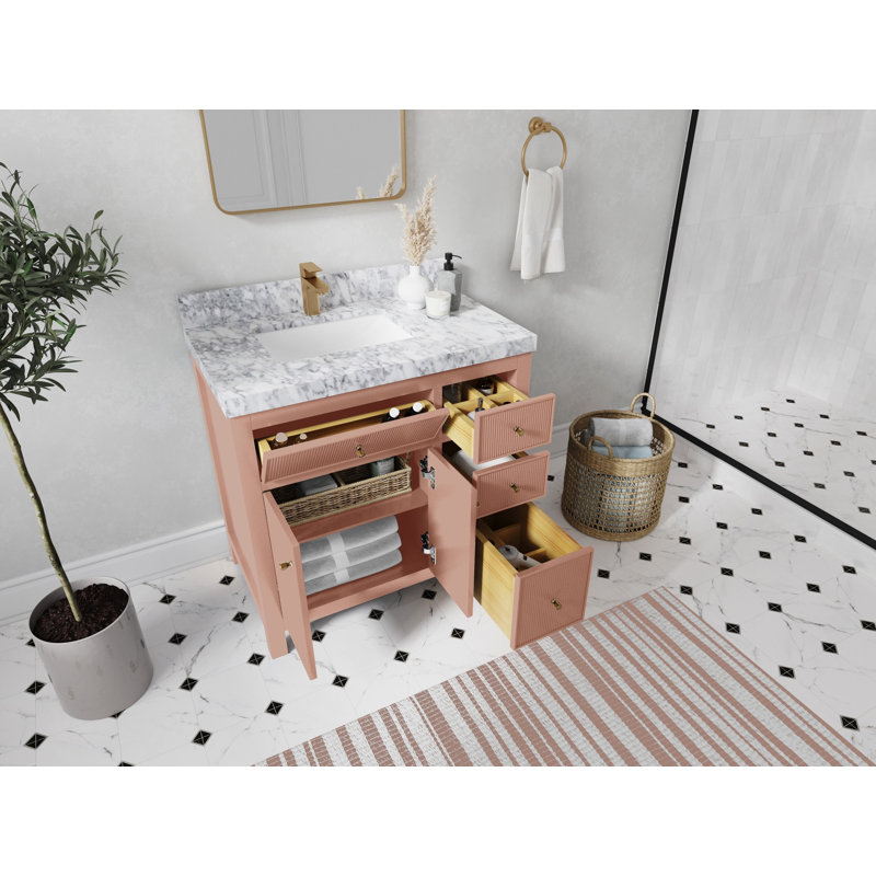 Sonoma 36 po X P 22 po De salle de bain Quartz, Calacatta Laza, Warm Terracotta