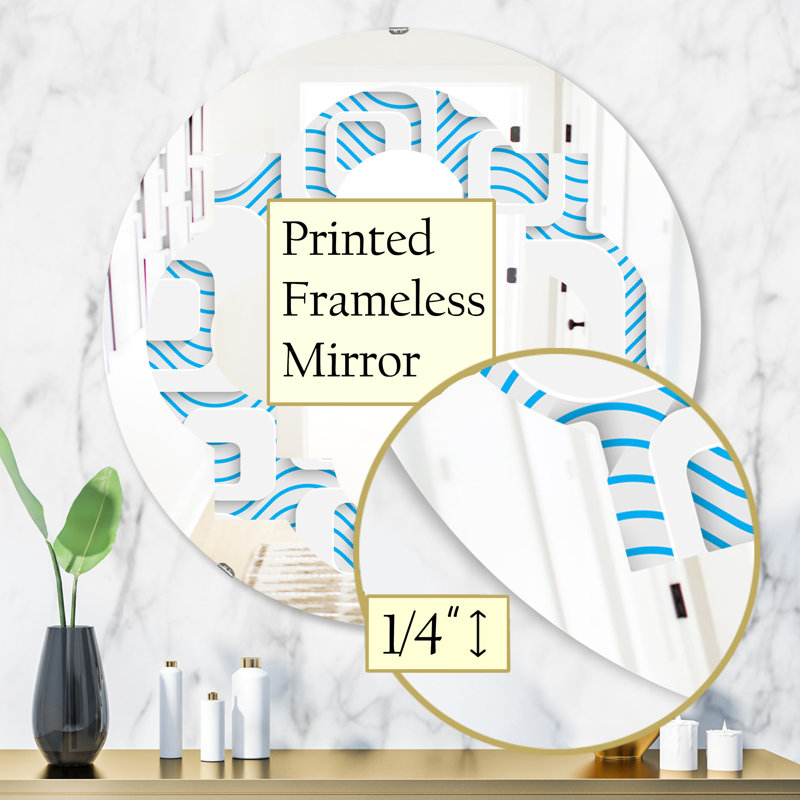Miroir mural quadrilobe éclectique, H 31,5 po x l po