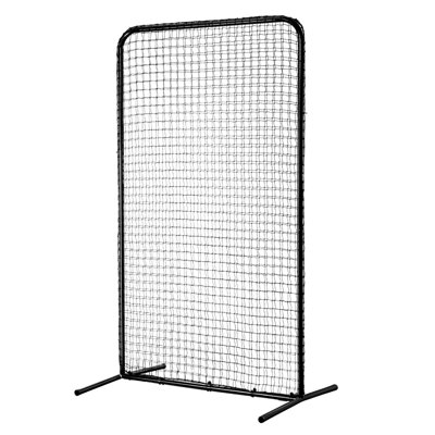 I Screen Baseball for Batting Cage, 7x4 ft Baseball Softball Safety Screen, Body Protector Portable Batting Screen with Carry Bag and Ground Stakes, Heavy Duty Pitching Net for Pitchers Protection