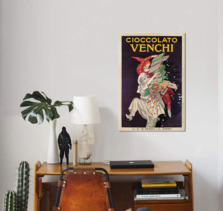 «Cioccolato Venchi» par Leonetto Cappiello, impression sur toile, H 12 po x l 8 po x P 0,75 po, Toile tendue, Pas de tapis