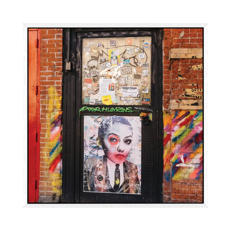 East Village Street V by Bethany Young - Print on Canvas, 93.98cm H x 93.98cm W x 3.81cm D, White Framed