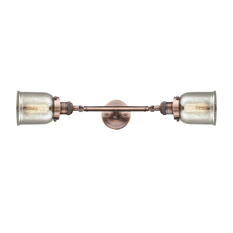 Latta 2 - Light Dimmable Vanity Light, Clear, LED, Antique Copper
