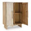 Armoire d'appoint Dally avec 2 portes sculptées, bois de manguier blanchi 45 po