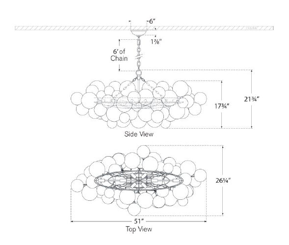 Julie Neill Talia Medium Linear Chandelier, Gild