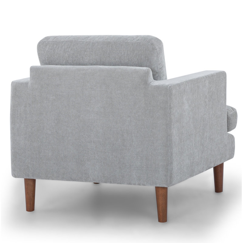 Fauteuil Laguna, Velours performance gris clair