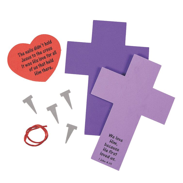 The Holiday Aisle® Cross With Nails Craft Kit - Craft Kits - 12 Pieces
