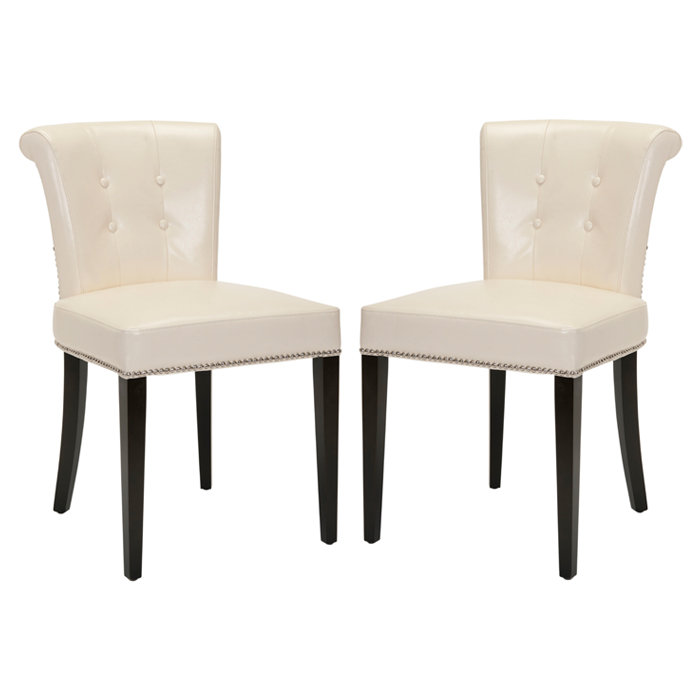Chaise d'appoint en cuir Arion - crème