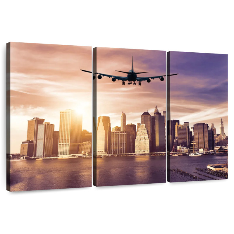 Mehar Airplane In The City, 32" H x 50" W
