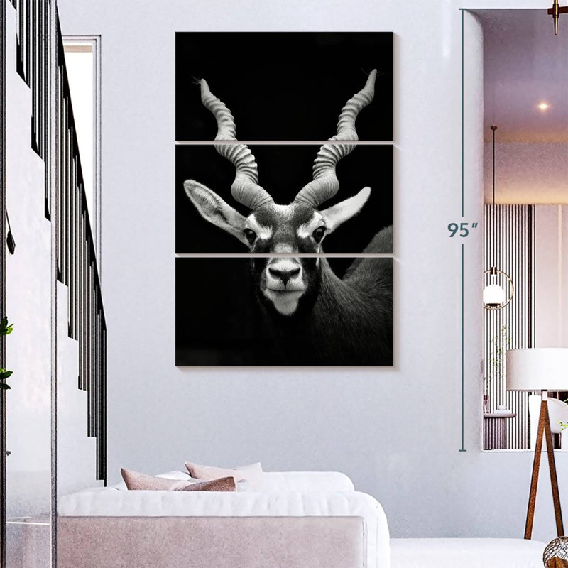 Antilope à cornes Brampt, H 74 po x l 48 po