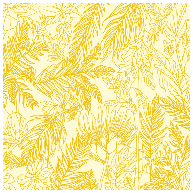 Couvre-lit matelassé jaune feuilles botaniques toutes tailles, Double