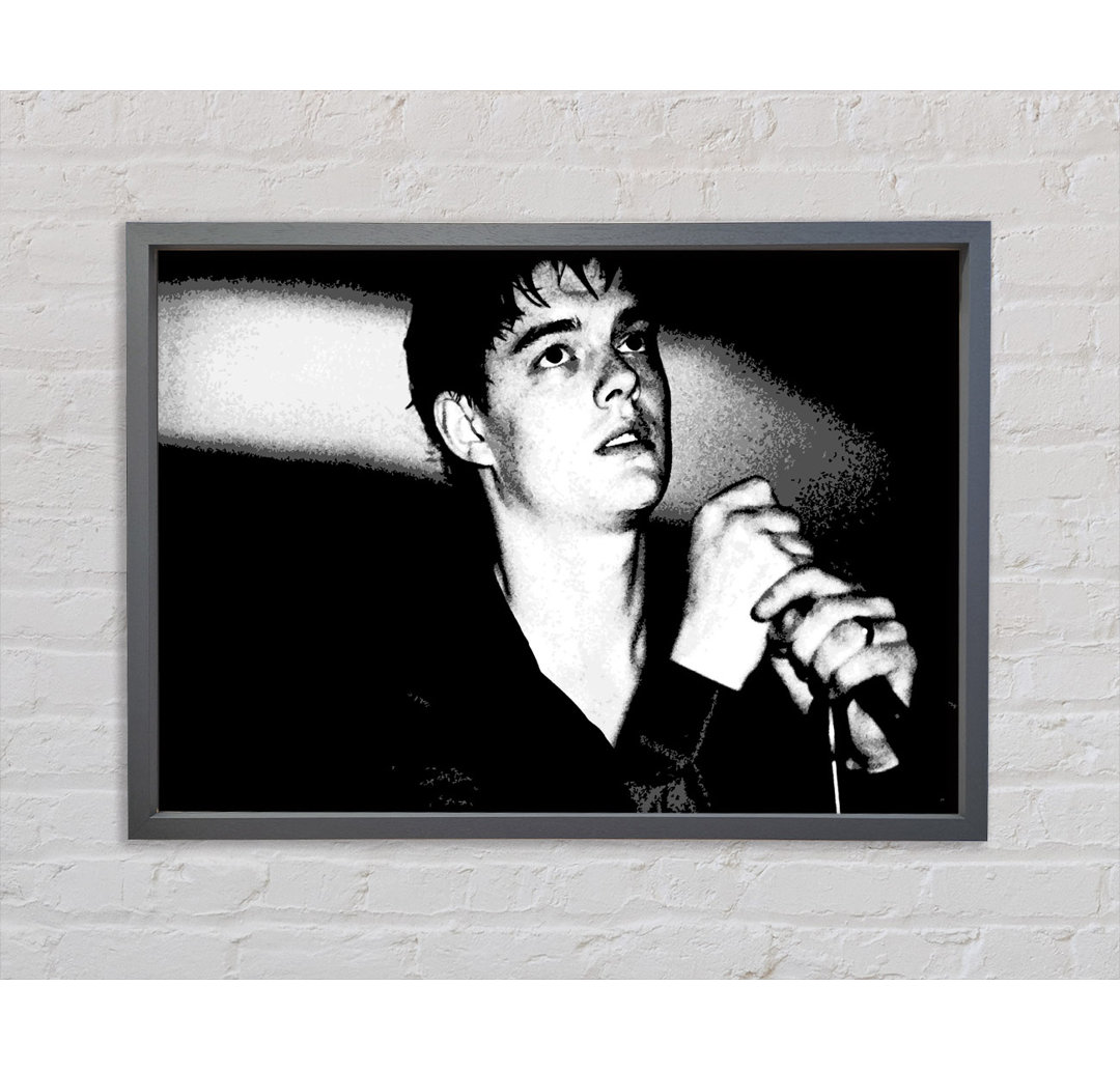 Ian Curtis B N W - Einzelbildrahmen Kunstdrucke auf Leinwand