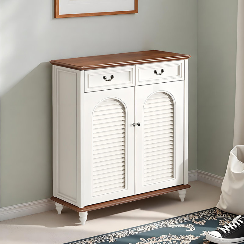 Adames 39.37" Solid Wood Shoe Storage Cabinet, 41.34" H x 39.37" W x 14.96" D
