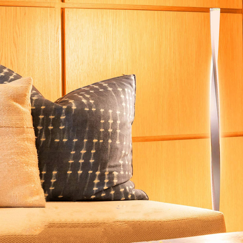 48 Inch Helix Modern Built In LED Floor Standing Lamp, Silver