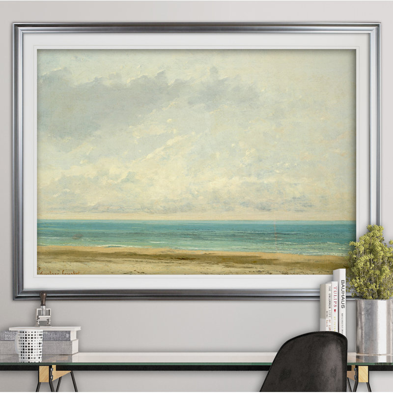 « the calme sea gustave courbet », impression, Argent, H 31 po x l 43 po x P 1,5 po