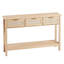Console en rotin avec 3 tiroirs de rangement, table d'entrée en rotin avec porte coulissante en rotin naturel, table console pour salon, bureau, entrée ou mur de télévision, naturel
