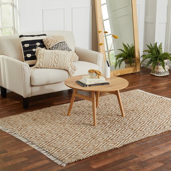 Heavy Duty 5 X 7 Braided Area Rug in Diamond Shape for Living Room