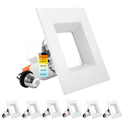 4" High Output Selectable CCT New Construction LED Retrofit Recessed Can Light