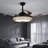 42-inch Black Bird's Nest Style Colorful Bluetooth Fan Light | Remote Control + App Intelligent Control Colorful Dimming
