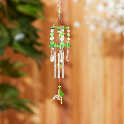 Green Hummingbird Wind Chime | Sparkling Patio Decor
