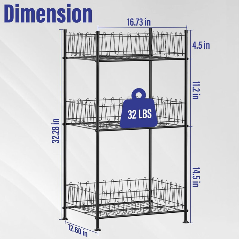 3 - Tier Black Water Bottle Rack