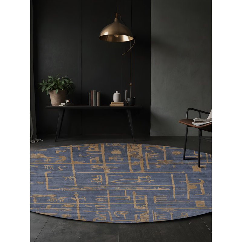 Tapis gris lavable à la machine, Rond 8 pi