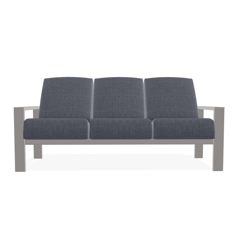 Canapé trois places à coussins profonds Larssen, Denim prouvé, Gris chaleureux