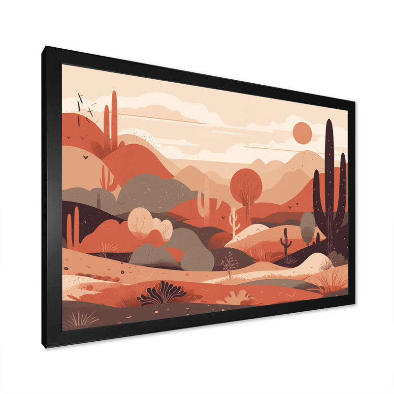 Sublime Desert Simplicity - Minimalism Wall Art, Black Framed, 12" H x 20" W x 1" D