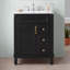24" Bathroom Vanity with Ceramic Sink｜Black｜Small Bathroom Sink Cabinet｜2 Drawers and Adjustable Shelf｜Quiet and Smooth Operation-130913044-130913048