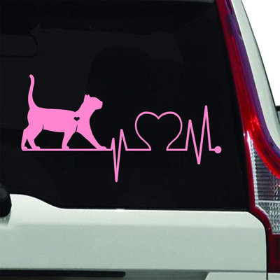 Autocollant de voiture «Mercer41 Cat Lover» - autocollant de véhicule, silhouette de chat, animal, vinyle - V1