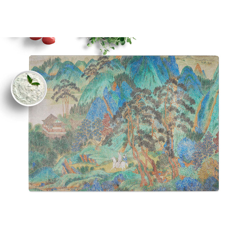 Tempered Glass Landscape by Qiu Ying Chopping Board, 28.5 cm x 20 cm