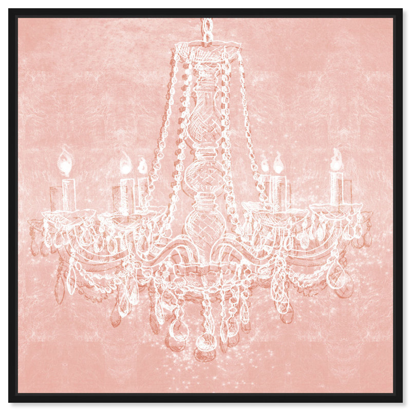 «Light in the Rose Chandeliers», impression sur toile, H 12 po x l 12 po, Toile avec cadre noir