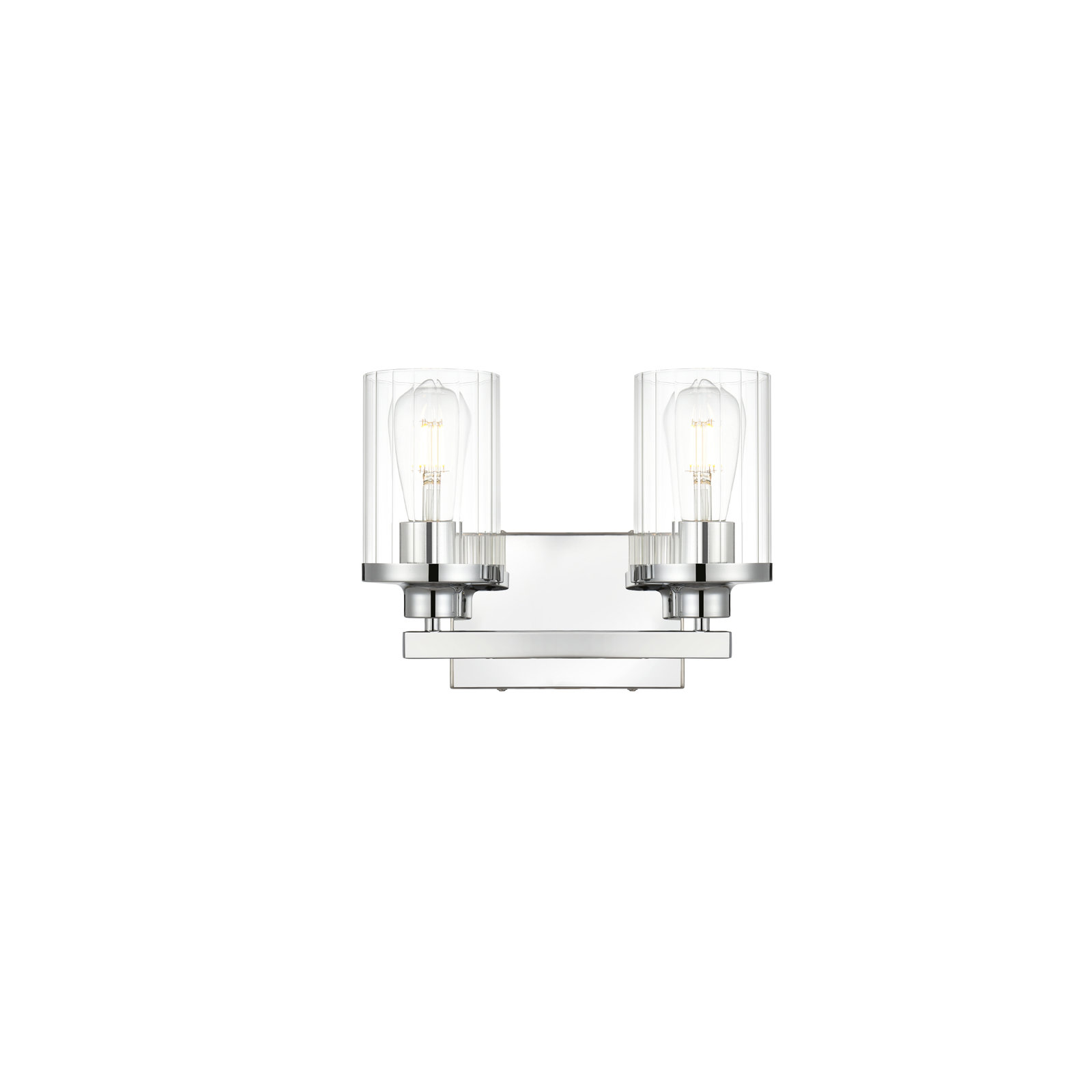 Dariela Dimmable Vanity Light, Chrome, 10" H x 12" W x 12" D, 2 Lights