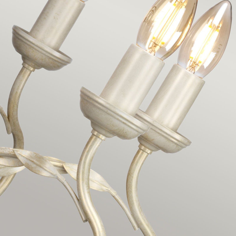 Ballyrashane 8 - Light Candle Style Chandelier, Ivory/Gold