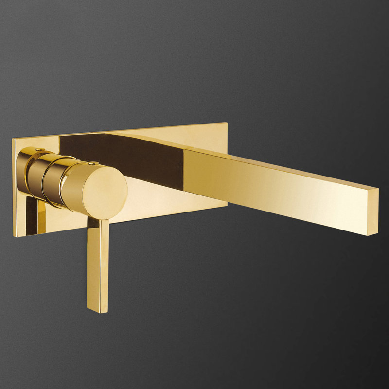 Wall Mounted Bathroom Faucet, Polished Gold