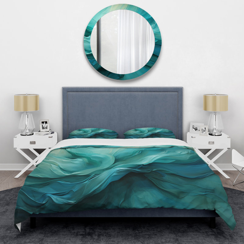 Ensemble de housse de couette en microfibre / polyester Turquoise Tranquility V Bedding