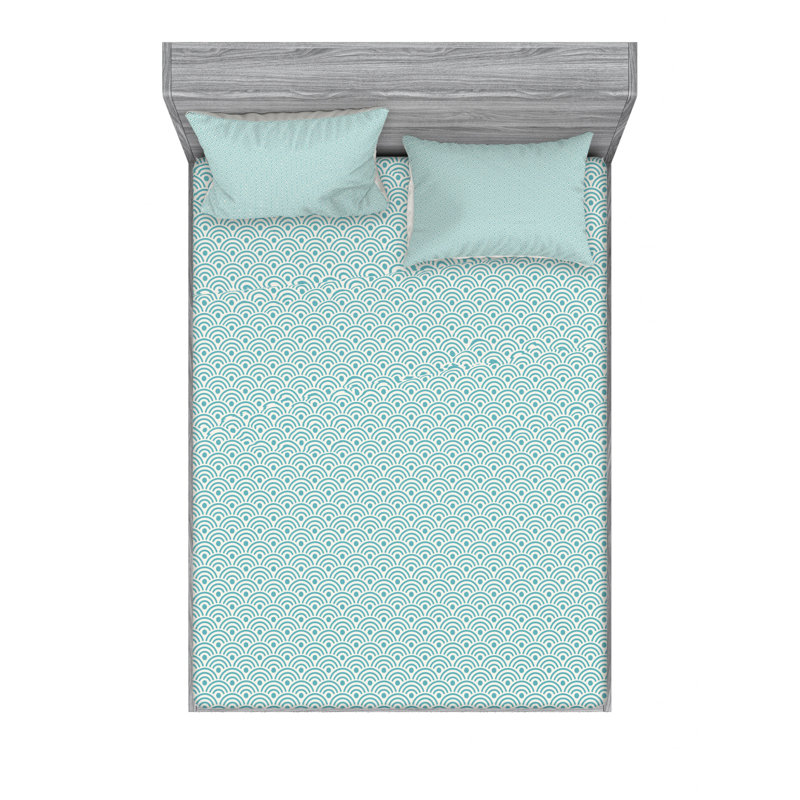Microfiber Geometric Sheet Set, Full/Double Sheet Set with Fitted Sheet