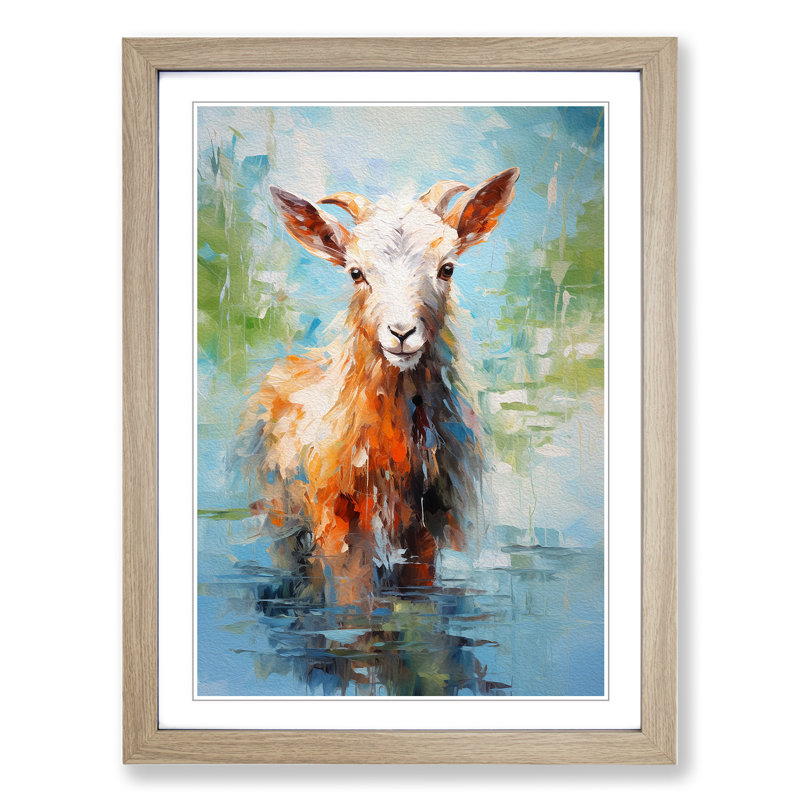 Goat Impressionism Art - Framed Print