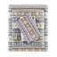 Drap-housse bleu flocon de neige 3 pièces bleu, flanelle 100% coton, finition velours doux, entièrement ajusté, lavable à la machine, avec plat et taies d'oreiller en flanelle