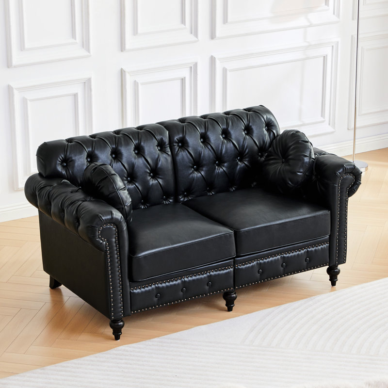 Causeuse l 63 po, Black