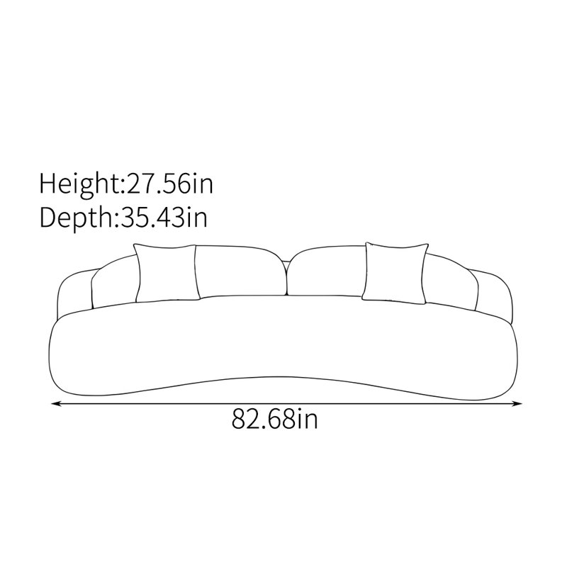 Bevis, 27.56" H x 82.68" W x 35.43" D