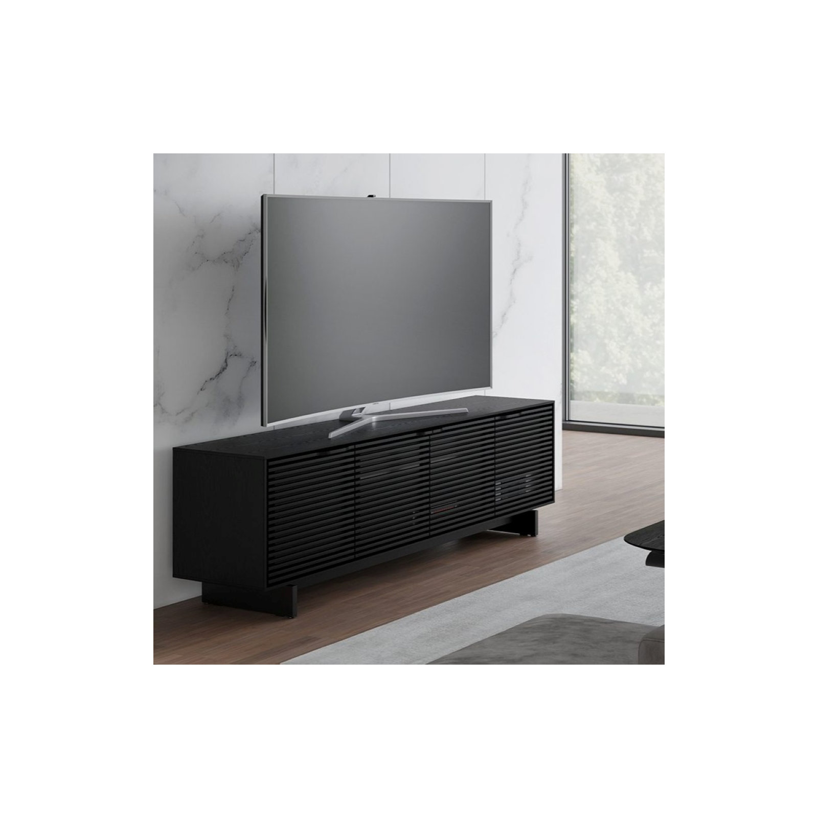 Align 81'' Media Console, Ebonized Ash, 25"H x 81"W x 18"D