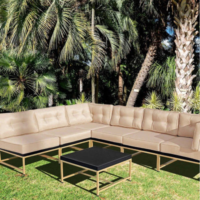 Piece Patio Sofas, Metal Modular Modern Sectional For Patio Poolside