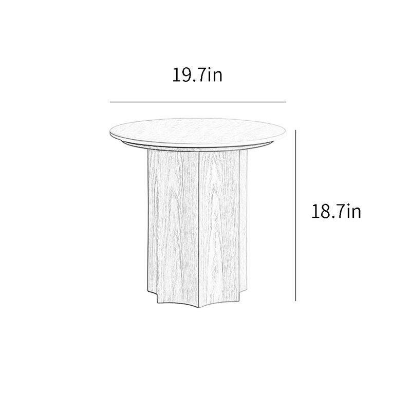Rock plate end table, 18.7" H x 19.7" L x 19.7" W
