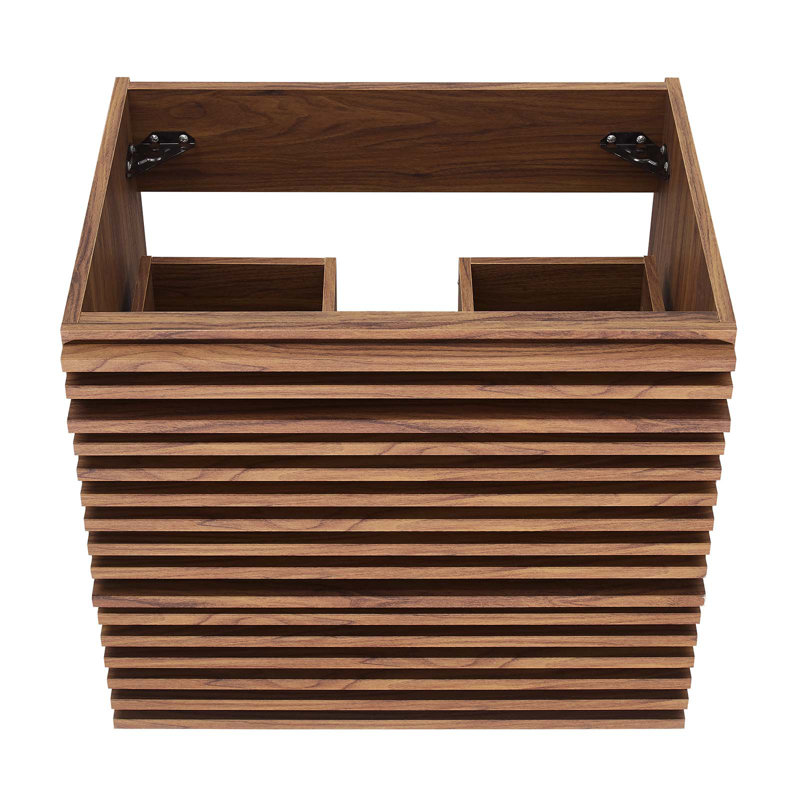 Modway Render 23.5" Wall Mounted Single Bathroom Vanity Base Only, Walnut