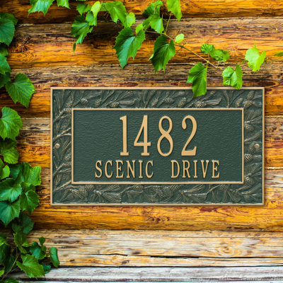 Pinecone 2-Line Wall Address Plaque